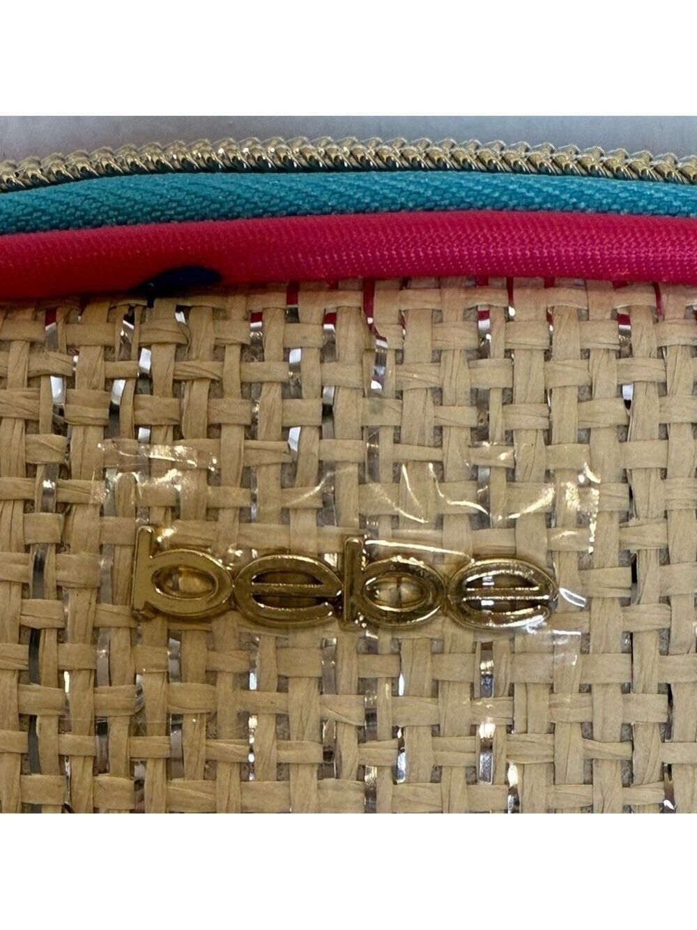 BEBE COSMETIC BAG SEMI CIRCULAR WITH BLUE AND PINK TRIM - Picture 10 of 11